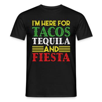 Drôle de Fiesta disant Fête Mexicaine - T-shirt homme - noir - Devant - AI Model Male 178 light (178cm)
