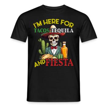 Funny Fiesta Saying Mexican Holiday - Men's T-Shirt - black - Front - AI Model Male 178 light (178cm)
