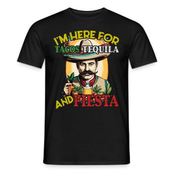 Tacos Tequila Fiesta Cinco De Mayo Fun Design - Men's T-Shirt - black - Front - AI Model Male 178 light (178cm)