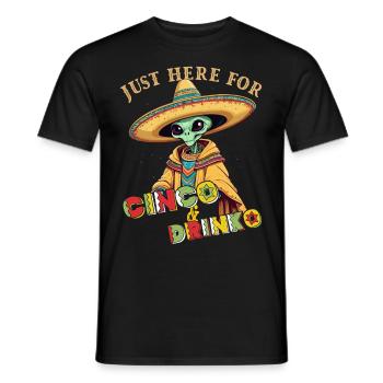 Lustiger Fiesta Alien Mexikanischer Feiertag - Männer T-Shirt - Schwarz - Vorne - AI Model Male 178 light (178cm)