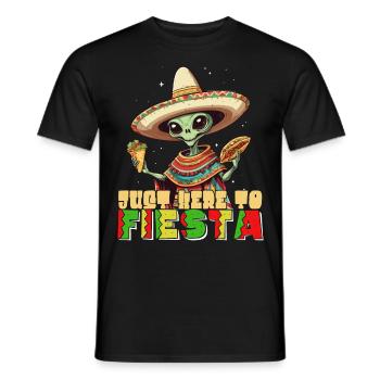 Drôle Fiesta Alien Style de vacances mexicaines - T-shirt homme - noir - Devant - AI Model Male 178 light (178cm)