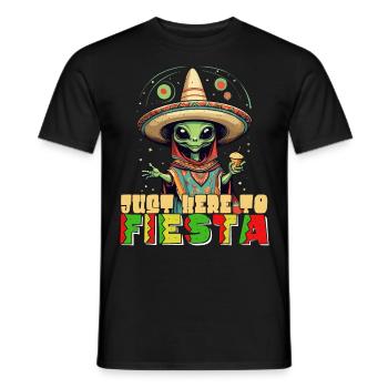 Funny Fiesta Saying to Party Here - Men's T-Shirt - black - Front - AI Model Male 178 light (178cm)
