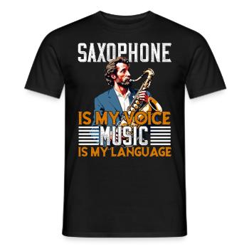 Funny Saxophone Design for Jazz Music Lovers - Men's T-Shirt - black - Front - AI Model Male 178 light (178cm)