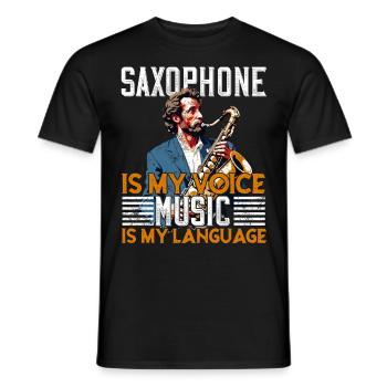 Conception de saxophone amusante pour les amateurs de musique jazz - T-shirt homme - noir - Devant - AI Model Male 178 light (178cm)