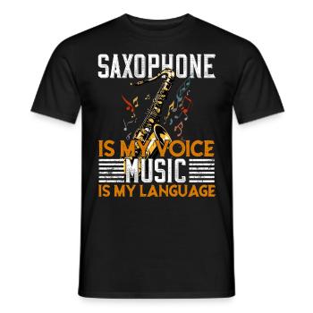Funny Saxophone Design Saxophone Player Saying - Men's T-Shirt - black - Front - AI Model Male 178 light (178cm)