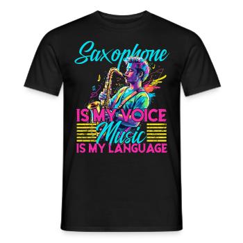 Lustiges Saxophon Design Jazz Musik Liebhaber - Männer T-Shirt - Schwarz - Vorne - AI Model Male 178 light (178cm)