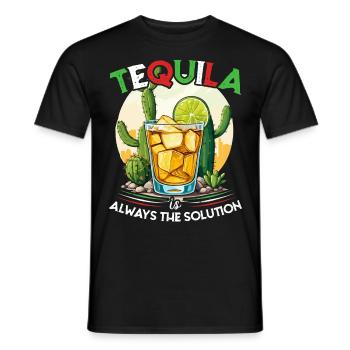 Funny Tequila Design Cinco De Mayo Iconic - Men's T-Shirt - black - Front - AI Model Male 178 light (178cm)