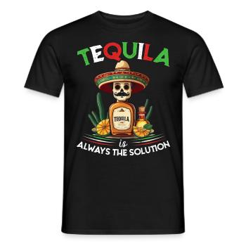 Funny Tequila Saying Cinco de Mayo Design - Men's T-Shirt - black - Front - AI Model Male 178 light (178cm)