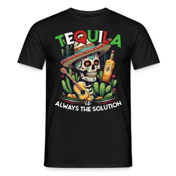 Lustiger Tequila Spruch Cinco De Mayo Design - Männer T-Shirt - Schwarz - Vorne - AI Model Male 178 light (178cm)