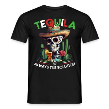 Lustiger Tequila Spruch Cinco De Mayo Design - Männer T-Shirt - Schwarz - Vorne - AI Model Male 178 light (178cm)