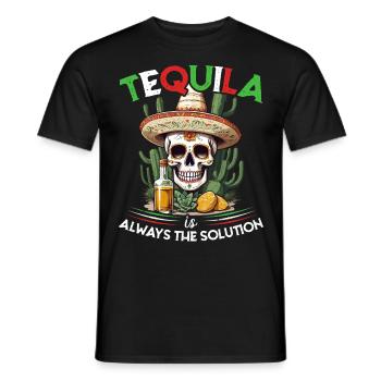 Lustiger Tequila Spruch Cinco de Mayo Design - Männer T-Shirt - Schwarz - Vorne - AI Model Male 178 light (178cm)