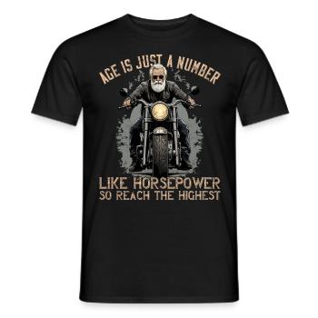 Horsepower Lover Funny Biker Grandpa Design - Men's T-Shirt - black - Front - AI Model Male 178 light (178cm)