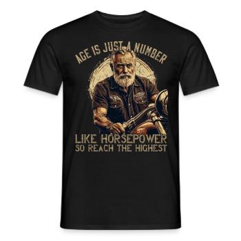 Lustiger Biker Opa Vintage Motorrad Retro Style - Männer T-Shirt - Schwarz - Vorne - AI Model Male 178 light (178cm)