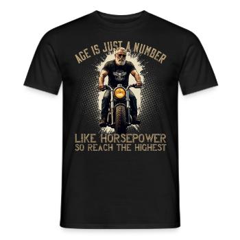 Age Is Horsepower Funny Biker Grandpa Design - Men's T-Shirt - black - Front - AI Model Male 178 light (178cm)