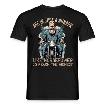 Lustiger Biker Opa Vintage Motorrad Retro Style - Männer T-Shirt - Schwarz - Vorne - AI Model Male 178 light (178cm)