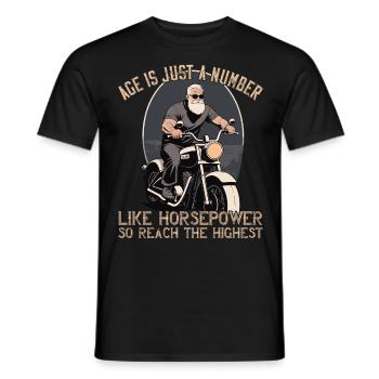 Lustiger Biker Opa Vintage Motorrad Retro Style - Männer T-Shirt - Schwarz - Vorne - AI Model Male 178 light (178cm)