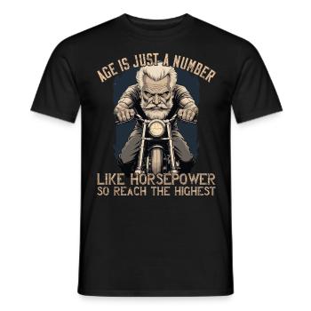 Lustiger Biker Opa Vintage Motorrad Retro Style - Männer T-Shirt - Schwarz - Vorne - AI Model Male 178 light (178cm)