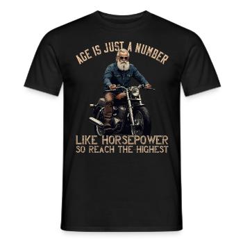 Lustiger Biker Opa Vintage Motorrad Retro Style - Männer T-Shirt - Schwarz - Vorne - AI Model Male 178 light (178cm)