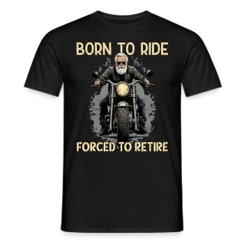 Funny Pensioner Saying Vintage Motorcycle Design - Men's T-Shirt - black - Front - AI Model Male 178 light (178cm)