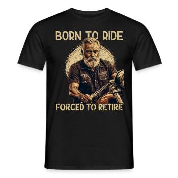 Drôle de motard à la retraite moto vintage rétro - T-shirt homme - noir - Devant - AI Model Male 178 light (178cm)