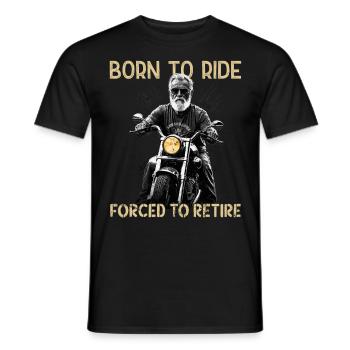 Funny Pensioner Saying Vintage Motorcycle Design - Men's T-Shirt - black - Front - AI Model Male 178 light (178cm)