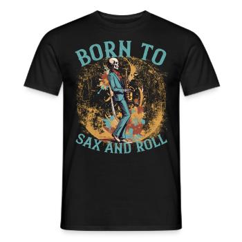 Saxophoniste Rock Drôle Jazz Musique Design - T-shirt homme - noir - Devant - AI Model Male 178 light (178cm)