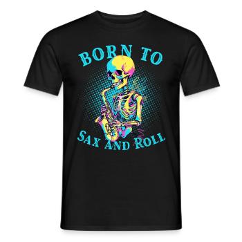 Geborener Saxophonspieler Lustiges Jazz Design - Männer T-Shirt - Schwarz - Vorne - AI Model Male 178 light (178cm)