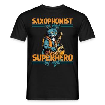 Dicton de saxophone amusant pour les fans de musique jazz - T-shirt homme - noir - Devant - AI Model Male 178 light (178cm)