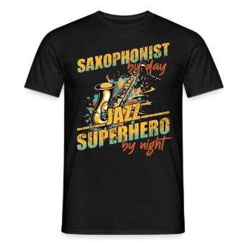 Lustiger Saxophon Spruch Jazz Musik Design - Männer T-Shirt - Schwarz - Vorne - AI Model Male 178 light (178cm)
