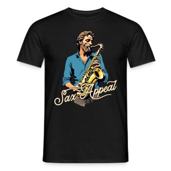Lustiges Saxophon Design für Jazz Musik Liebhaber - Männer T-Shirt - Schwarz - Vorne - AI Model Male 178 light (178cm)