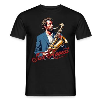 Lustiges Saxophon Sax Appeal Jazz Musik Liebhaber - Männer T-Shirt - Schwarz - Vorne - AI Model Male 178 light (178cm)