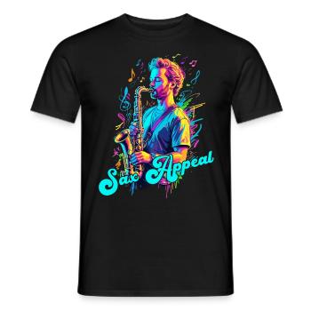 Lustiges Saxophon Design Jazz Musik Liebhaber - Männer T-Shirt - Schwarz - Vorne - AI Model Male 178 light (178cm)