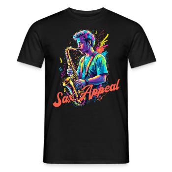 Conception de saxophone amusante pour les amateurs de musique jazz - T-shirt homme - noir - Devant - AI Model Male 178 light (178cm)