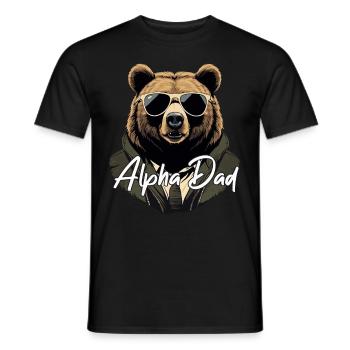 Alpha Dad Drôle Ours Père Style Parfait - T-shirt homme - noir - Devant - AI Model Male 178 light (178cm)