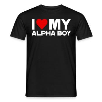J’aime mon petit ami alpha Amour de la Saint-Valentin - T-shirt homme - noir - Devant - AI Model Male 178 light (178cm)