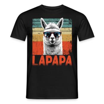 Lapapa Lustiger Lama Papa Perfekter Vatertag Style - Männer T-Shirt - Schwarz - Vorne - AI Model Male 178 light (178cm)