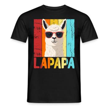 Lapapa Lustiger Lama Papa Perfekter Style - Männer T-Shirt - Schwarz - Vorne - AI Model Male 178 light (178cm)