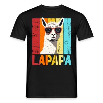 Lapapa Lustiger Lama Papa Perfekter Style - Männer T-Shirt - Schwarz - Vorne - AI Model Male 178 light (178cm)