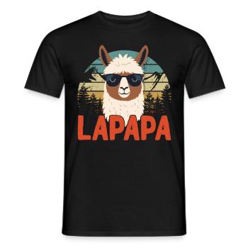 Lapapa Lustiger Lama Papa Perfekter Style - Männer T-Shirt - Schwarz - Vorne - AI Model Male 178 light (178cm)
