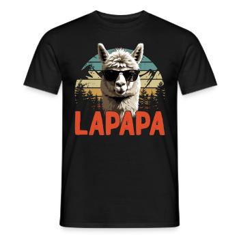 Lapapa Lustiger Lama Papa Perfekter Style - Männer T-Shirt - Schwarz - Vorne - AI Model Male 178 light (178cm)