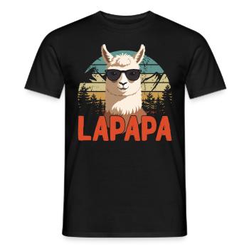 Lapapa Lustiger Lama Papa Perfekter Style - Männer T-Shirt - Schwarz - Vorne - AI Model Male 178 light (178cm)