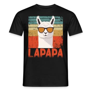 Lapapa Lustiger Lama Vater Perfekter Style - Männer T-Shirt - Schwarz - Vorne - AI Model Male 178 light (178cm)
