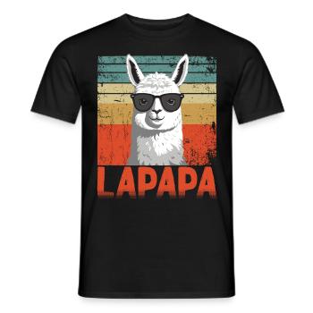 Lapapa Lustiger Lama Vater Perfekter Style - Männer T-Shirt - Schwarz - Vorne - AI Model Male 178 light (178cm)