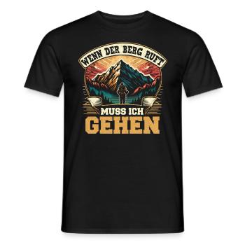 Wenn der Berg Ruft muss ich gehen Bergsteiger - Männer T-Shirt - Schwarz - Vorne - AI Model Male 178 light (178cm)