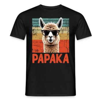 Papaka Lustiger Alpaka Papa Perfekter Style - Männer T-Shirt - Schwarz - Vorne - AI Model Male 178 light (178cm)