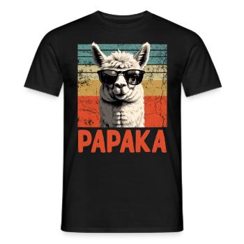 Papaka Lustiger Alpaka Papa Perfekter Style - Männer T-Shirt - Schwarz - Vorne - AI Model Male 178 light (178cm)