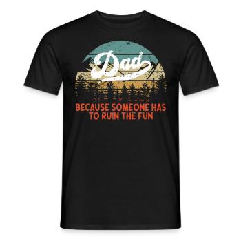 Dicton de père humoristique dans un style vintage - T-shirt homme - noir - Devant - AI Model Male 178 light (178cm)