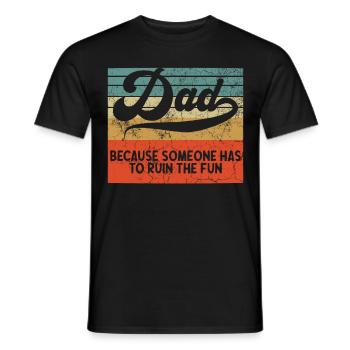 Humorvoller Vater Spruch Im Vintage Style - Männer T-Shirt - Schwarz - Vorne - AI Model Male 178 light (178cm)