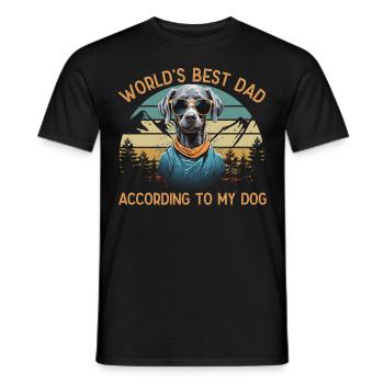Meilleur chien du monde papa braque de Weimar Funny Dogs - T-shirt homme - noir - Devant - AI Model Male 178 light (178cm)