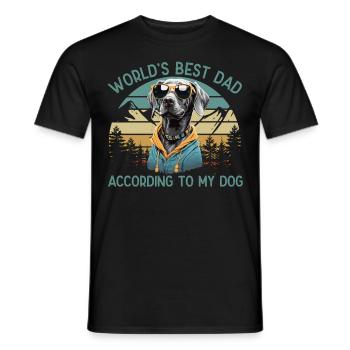 Meilleur chien du monde papa braque de Weimar Funny Dogs - T-shirt homme - noir - Devant - AI Model Male 178 light (178cm)